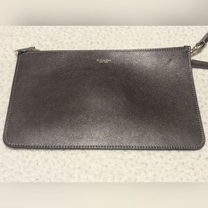 Coach Dark Brown Leather New York Zip Pouch